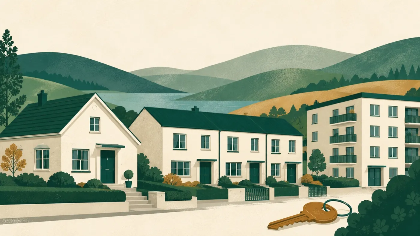 Illustration av bostäder i Rönninge – bostadsguide