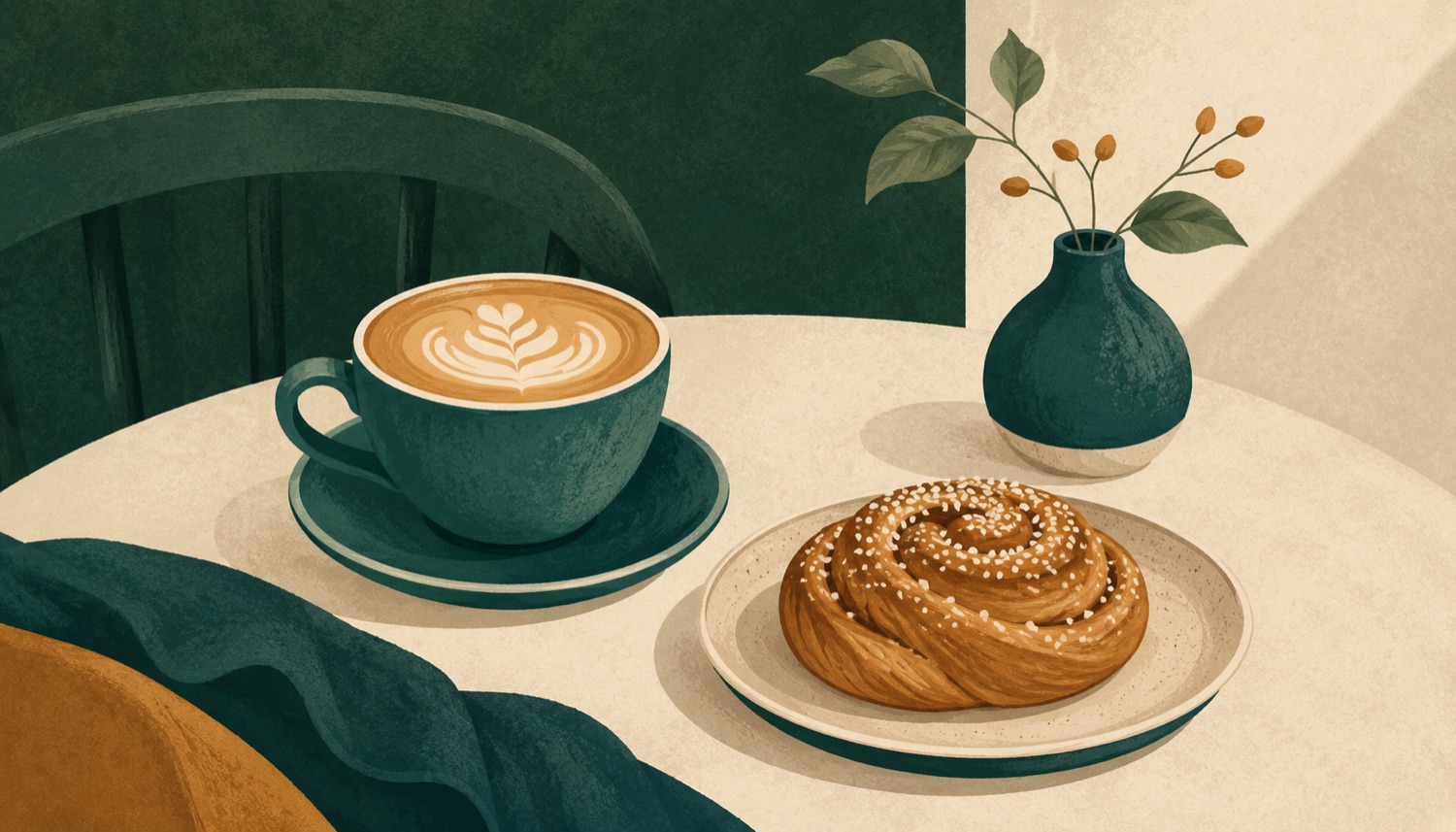 Illustration av fika – café i Rönninge