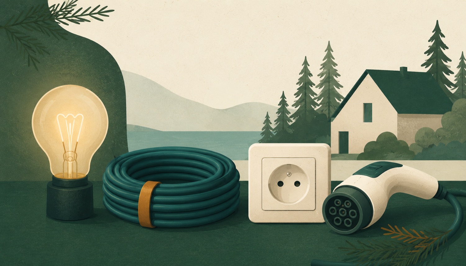 Illustration av elarbete – elektriker i Rönninge