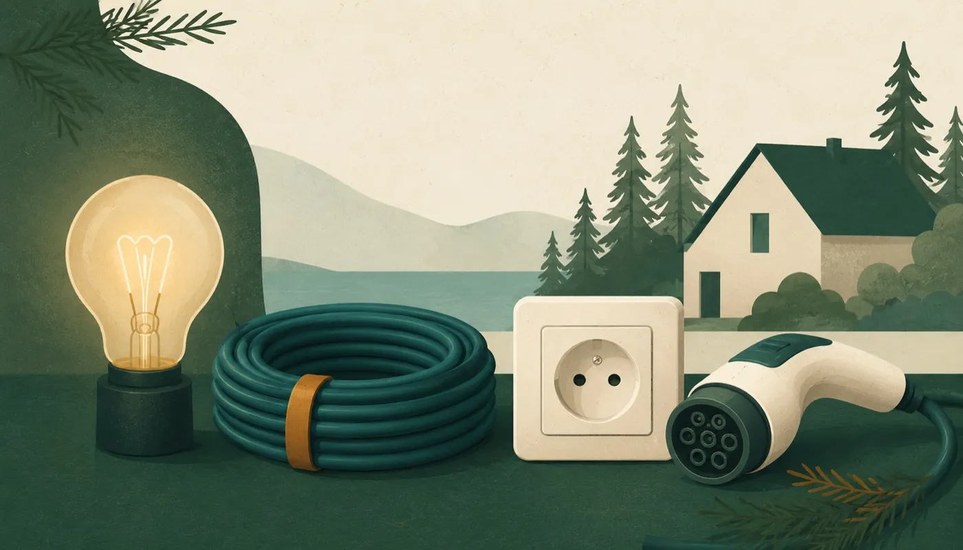Illustration av elarbete – elektriker i Rönninge