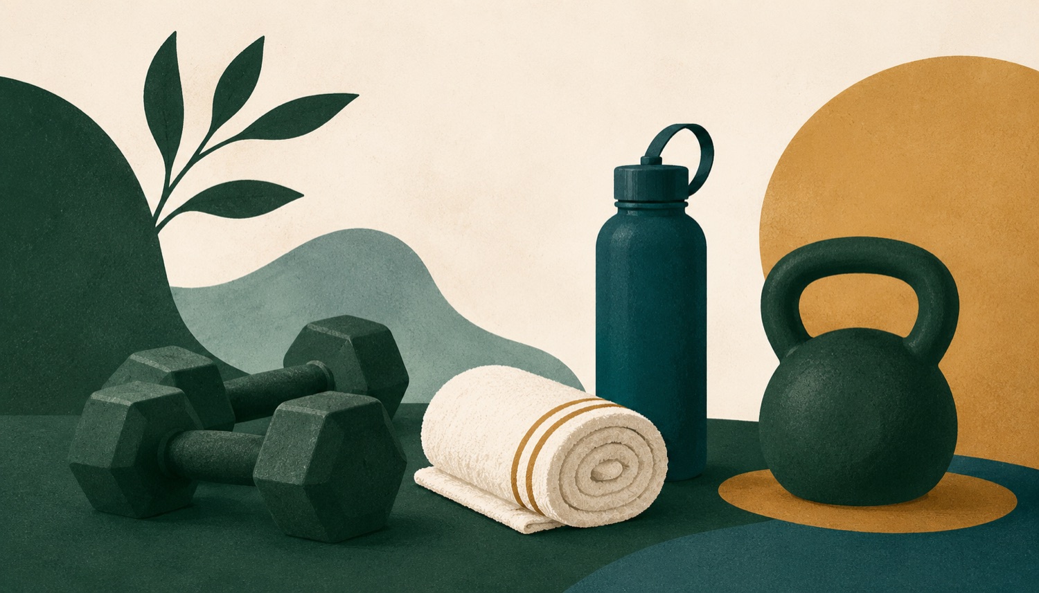 Illustration av träningsredskap – gym i Rönninge