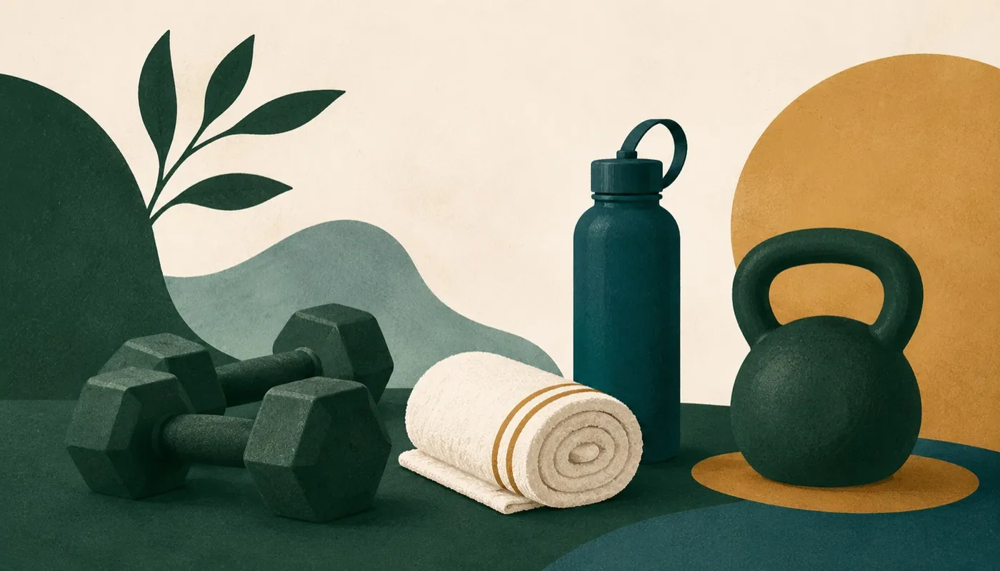 Illustration av träningsredskap – gym i Rönninge