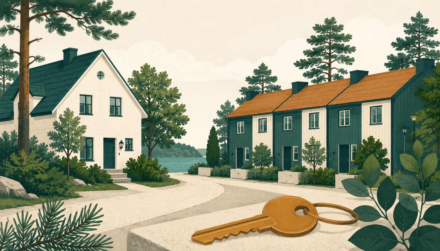 Illustration av hus till salu i Rönninge