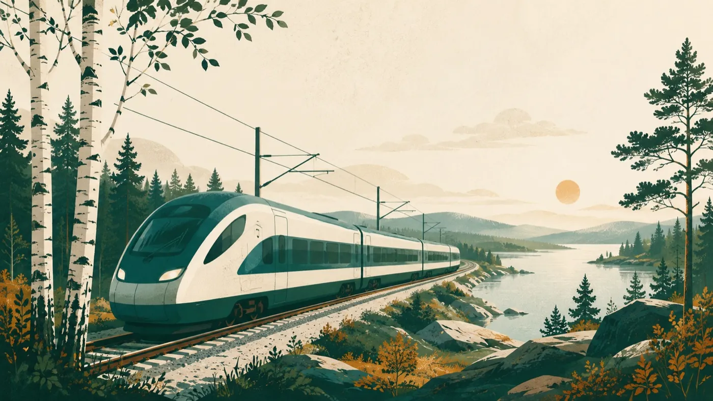 Illustration – pendling med pendeltåg