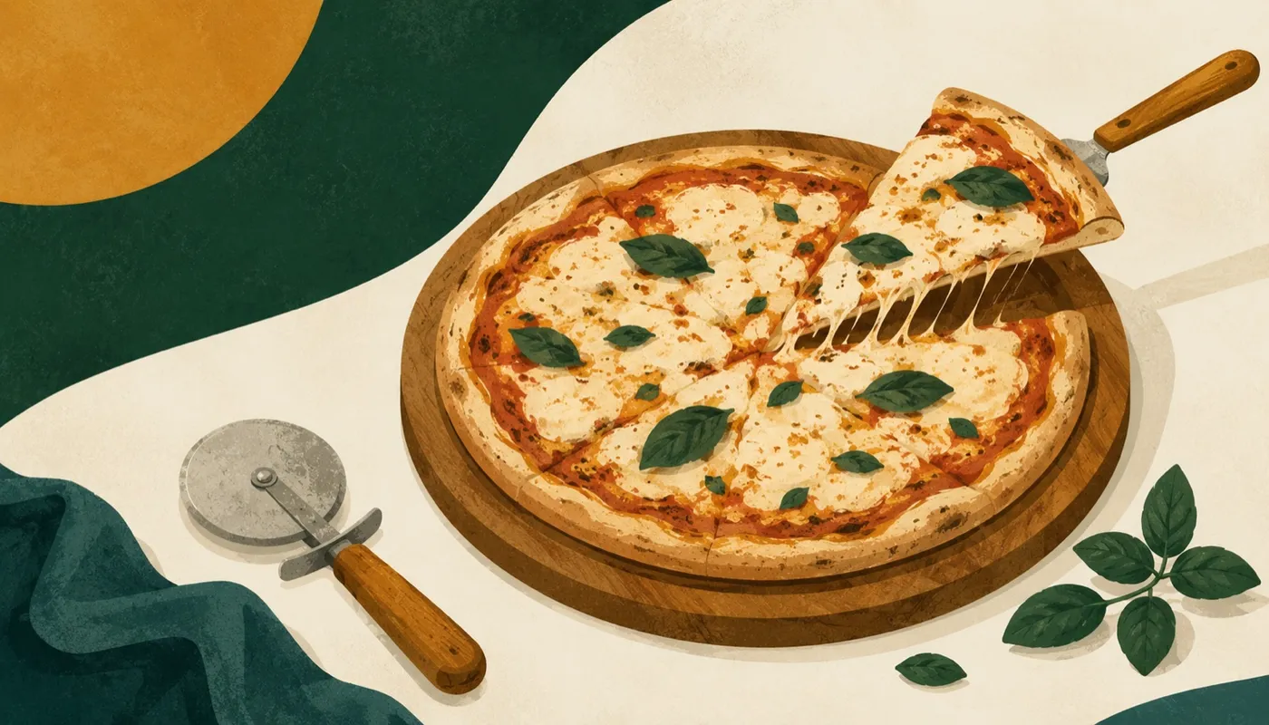 Illustration av pizza – pizzeria i Rönninge